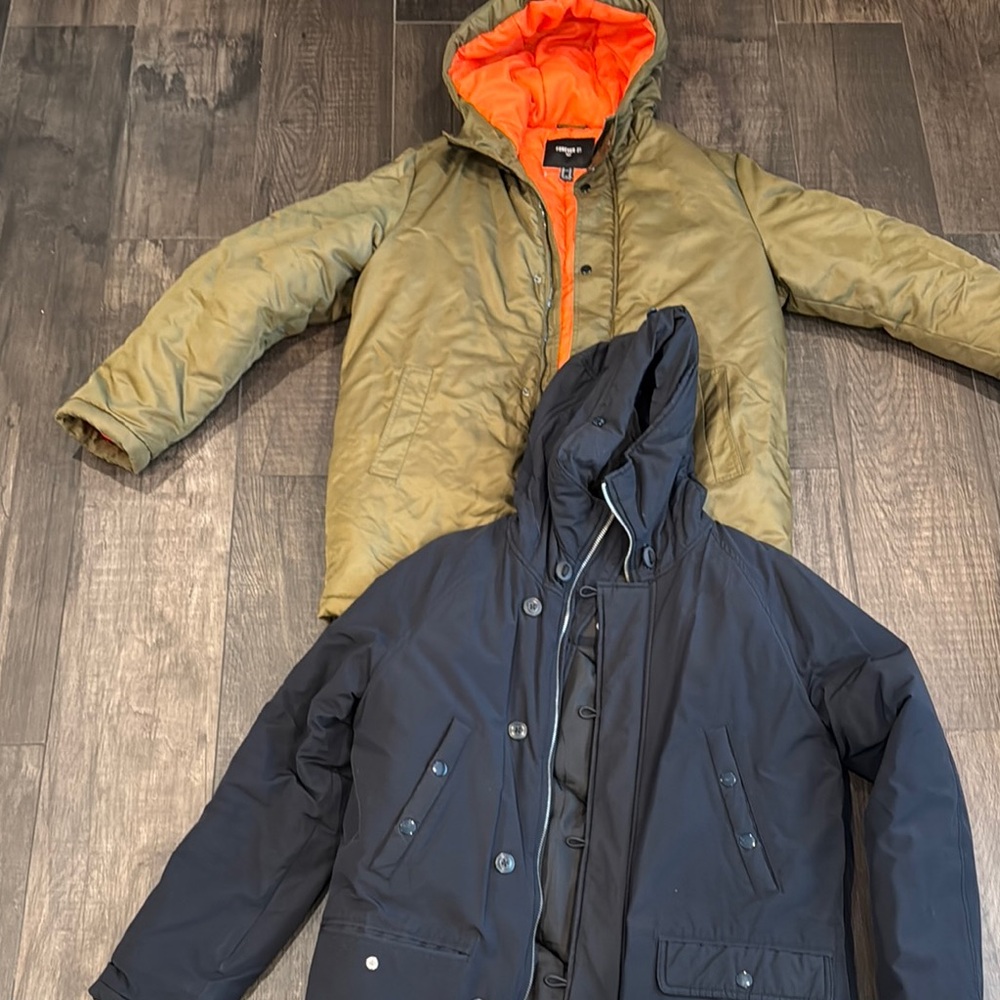 Men's Black and Olive Jackets